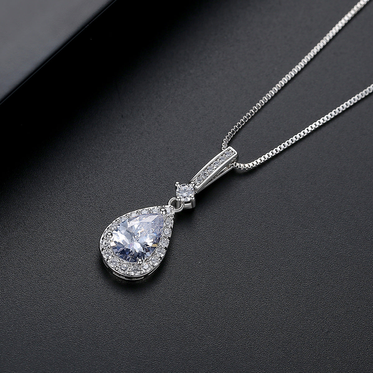 Copper set zirconium pendant necklace necklace wholesale