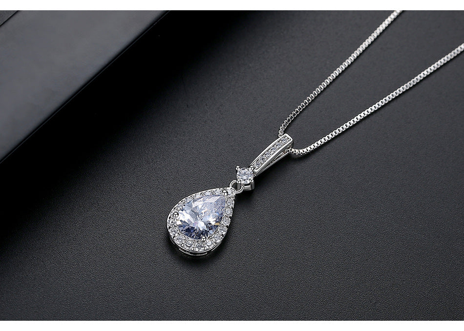 Copper set zirconium pendant necklace necklace wholesale