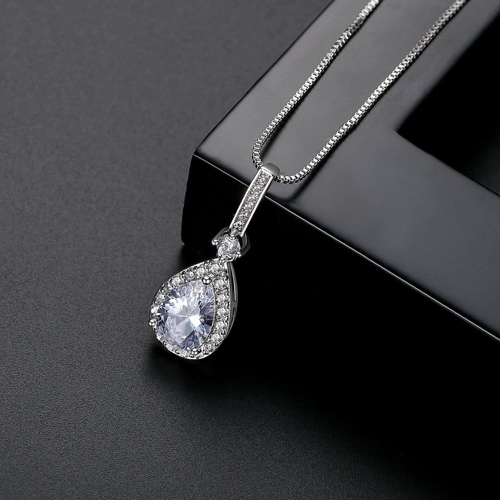 Copper set zirconium pendant necklace necklace wholesale