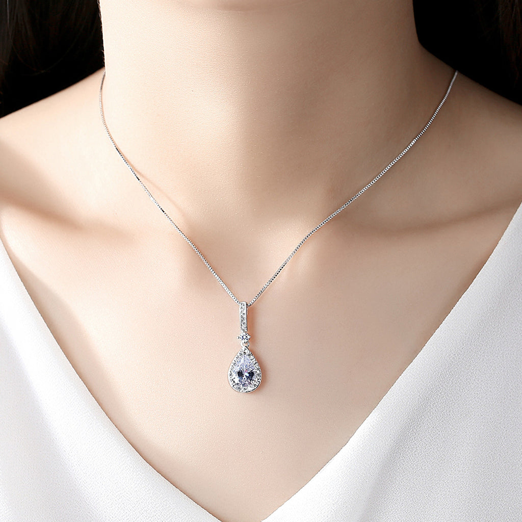 Copper set zirconium pendant necklace necklace wholesale
