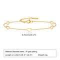 1 Piece Stainless Steel Five Hollow Heart Shaped Love Anklets
