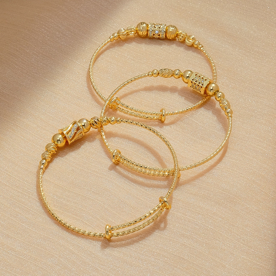 Round Spherical African Arabic Gold Women's Bracelet