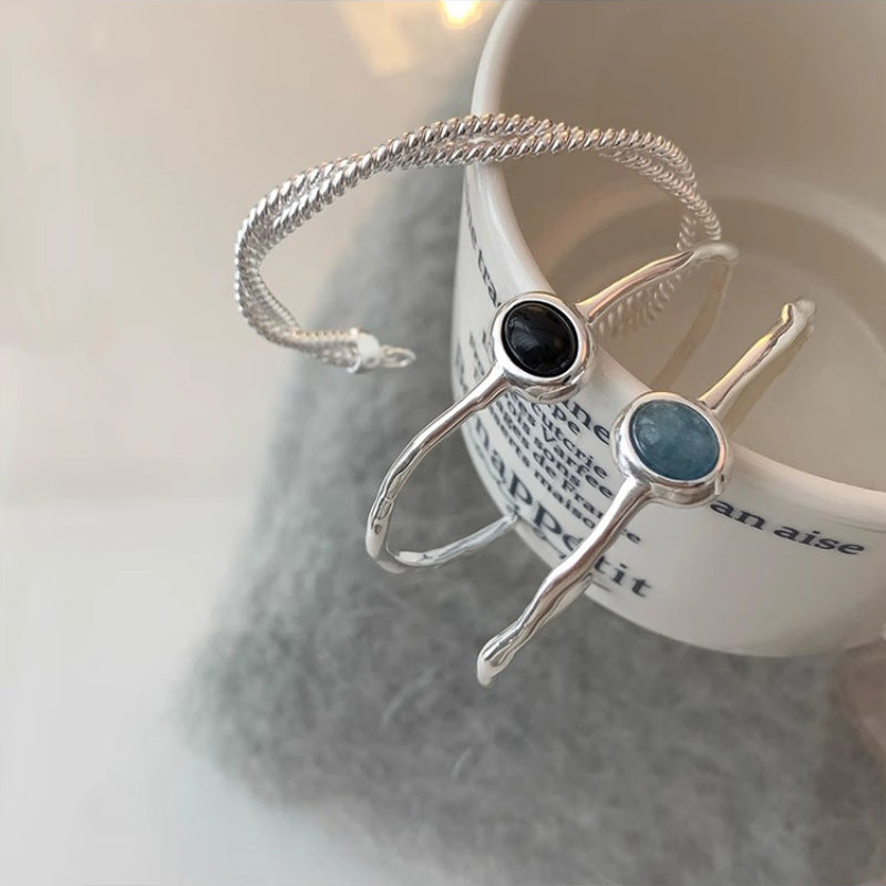 Elegant Cold Feeling Aquamarine Bracelet For Women