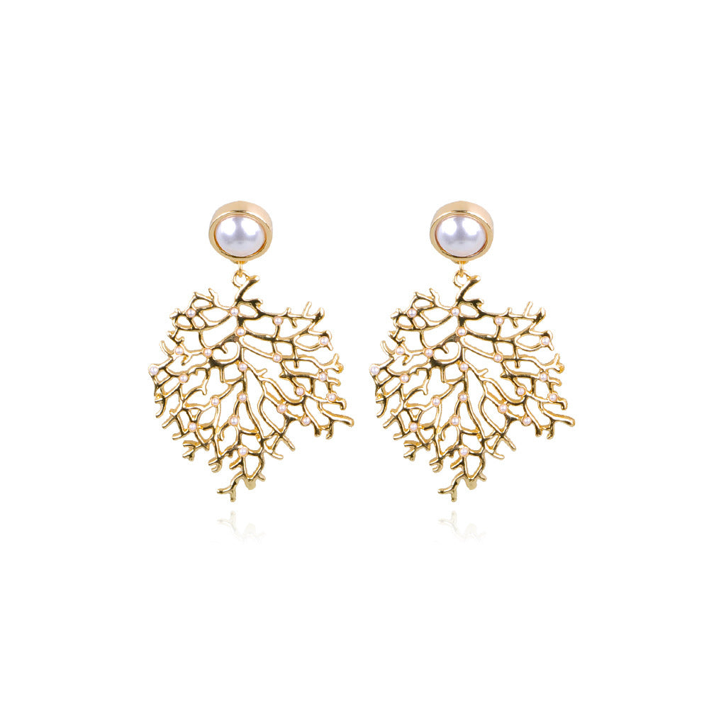 Coral Shape Alloy Earrings Earrings Women